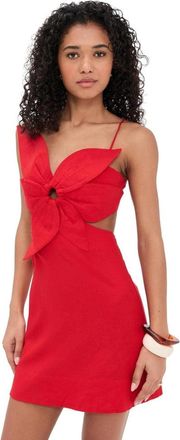 Farm Rio Womens Red Flower Mini Dress, Red