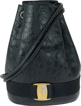 Ferragamo Black Leather Backpack (Pre-Owned)