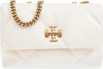Tory Burch Kira Diamond Small Shoulder Bag - Dames - Schoudertassen - Beige - ONE Size - Leer - Tassen