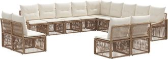 vidaXL Conjunto De Sof&aacute;s De Jard&iacute;n 13 Uds. Beige Rat&aacute;n Sint&eacute;tico Vidaxl