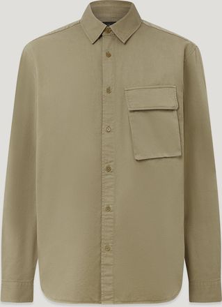 Belstaff Scale Shirt Mens Garment Dye Cotton Fatigue Green Size 2XL