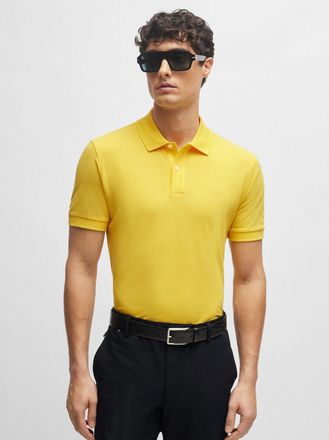 HUGO BOSS Mens Open Yellow Pallas Polo Shirt - Size X-Large