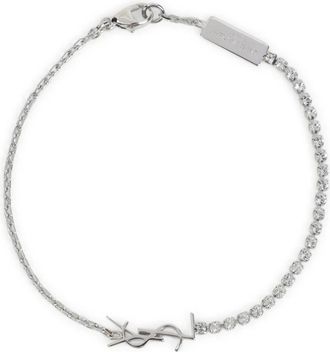 Saint Laurent Bracelets, female, Gray, L, Silver Brass Bracelet