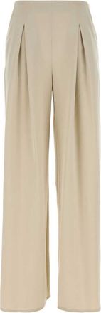 Max Mara Beige Flared Pleated Pants