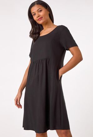 Roman Relaxed Cotton Blend Pocket Dress