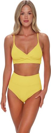 Sunsets Lyla Bralette Bikini Swimsuit Top in Pineapple Crepe at Nordstrom, Size 3X-Large