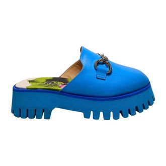 John Richmond Heeled Mules, female, Blue, Size: 10 US Heeled Mule