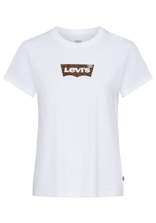 Levi's T-Shirt LEVIS LSE THE PERFECT TEE, Damen, Gr. M (38), weiss (lse batwing leopard wei&szlig;), Jersey, Obermaterial: 100% Baumwolle, bedruckt, figurumspielen