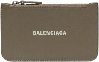 Balenciaga Pre-owned Wallets, male, Beige, Size: ONE SIZE Pre-owned Cash Leather Card Case