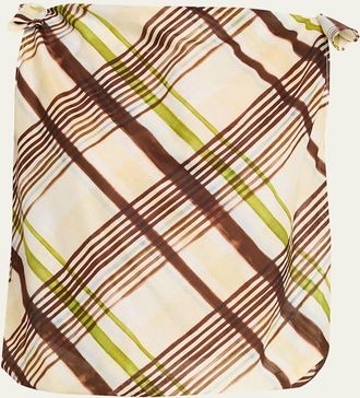 A.L.C. Dylan Plaid Shoulder-Tie Top