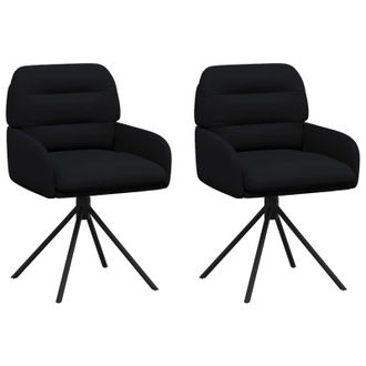 vidaXL Sillas De Comedor Giratorias 2 Uds. Cuero Sint&eacute;tico Negro Vidaxl