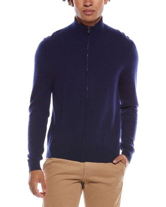 Amicale Cashmere Plaited Zip Cashmere Zip Sweater