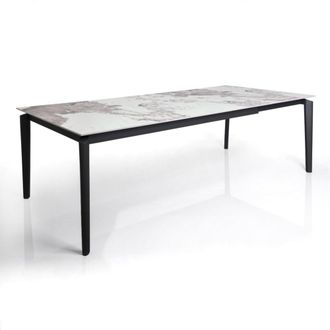 Oresteluchetta Mesa extensible cer&aacute;mica/acero &oacute;nix-gris 77,5x90x160-220 cm