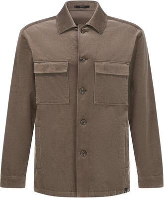 Boggi Milano Giacca a coste con tasca - Marrone