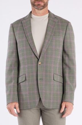 The Savile Row Company Windowpane Sport Coat in Moss at Nordstrom Rack, Size 44Regular