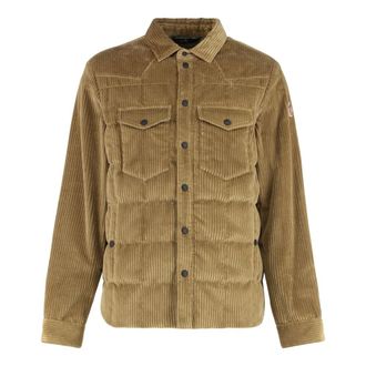 Moncler Down Jackets, male, Beige, Size: 2XL Gelt Corduroy Down Shirt Jacket