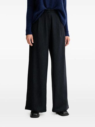 Sessun pinstripe straight-leg trousers - Zwart