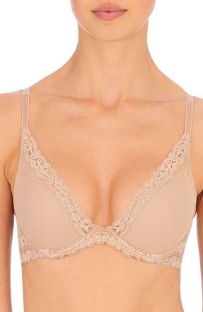 Natori Luxe Plunge T-Shirt Bra in Cafe at Nordstrom, Size 34Ddd
