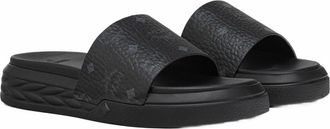 MCM Visetos Slide Sandals in Black at Nordstrom, Size 39