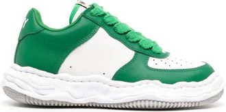 Miharayasuhiro low-top panelled sneakers - unisex - Calf Leather - 38 - Green