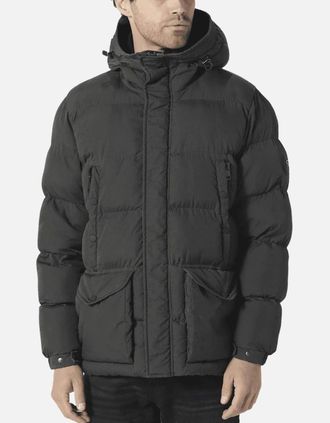 883 Police Mens Vene Mid-Length Green Puffer Jacket - Size: 38/Regular