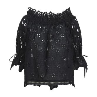 Ermanno Scervino Blouses, female, Black, Size: 2XS Life Cotton Blouse