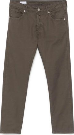 Incotex Pantaloni affusolati con applicazione - Marrone