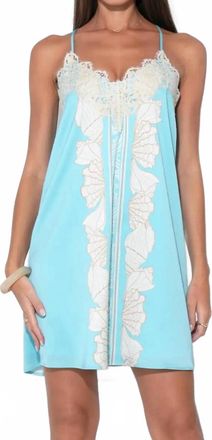 Adelyn Rae Celeste Lace Trim Seashell Mini Dress In Seafoam