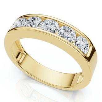 Pompeii3 1 1/4Ct Diamond Channel Set Mens Wedding Ring Lab Grown 14k Gold or Platinum