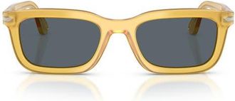 Persol 53mm Rectangular Sunglasses in Miele/blue at Nordstrom