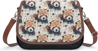Generic Watercolor Red Pandas Fashion Womens Crossbody Bags Novelty Handbag Shoulder Bag Purse