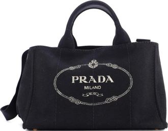 Prada Canapa Convertible Canvas Medium tote bag - Nero