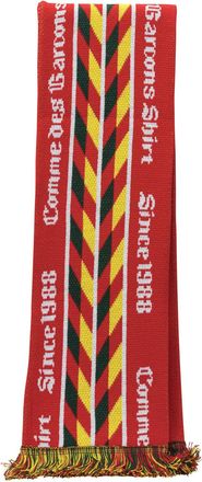 Comme Des Garçons Knitted Fringed Scarf Scarves Rosso-Uomo