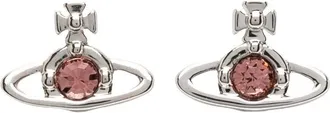 Vivienne Westwood Accessoires, Dames, Roze, ONE Size, Nano Solitaire Oorbellen