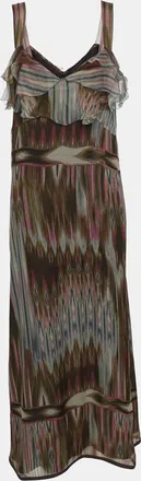 Marina Rinaldi Multicolor Aztec Print Silk Dress