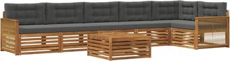 vidaXL Conjunto De Sof&aacute;s De Exterior 7 Uds. Natural Y Antracita Vidaxl