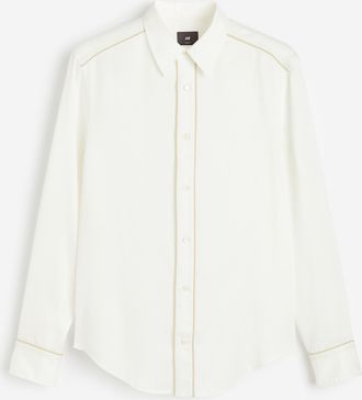 H&M Lyocell-Hemd in Slim Fit - White