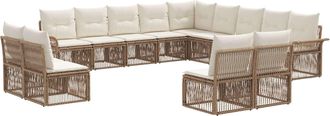 vidaXL Conjunto De Sof&aacute;s De Jard&iacute;n 13 Uds. Beige Rat&aacute;n Sint&eacute;tico Vidaxl