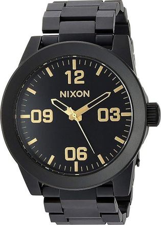 Nixon Corporal SS Mens Watches Matte Black/Gold, Gold Tone/Stainless Steel
