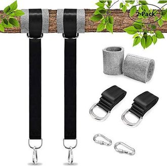 OEM Kit De Suspensi&oacute;n Para Columpios De &Aacute;rbol (juego De 2) Con Capacidad Para Correas De 1,5 M + 2 Protectores De &Aacute;rbol + 2 Mosquetones, F&aacute;cil Instalaci&oacute;n