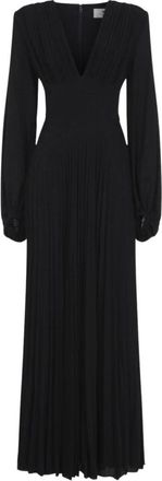 Elisabetta Franchi Red Carpet Lurex Jersey Jurk - Dames - Avondkleed - Zwart - S - Leer - Kleedjes