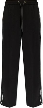 Moncler Broek met zijstrepen - Dames - Straight fit broeken - Zwart - XS - Polyester - Broeken