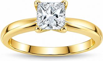Pompeii3 1ct Princess Cut Diamond Solitaire 14k Yellow Gold Engagement Ring