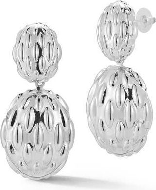 Sphera Milano Bold Textured Orb Drop Earrings in Silver at Nordstrom Rack