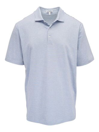 Peter Millar striped knit polo shirt - men - Organic Cotton/Spandex/Elastane - M - Blue