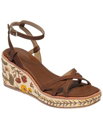 Bernardo Cairo Embroidery Leather Wedge
