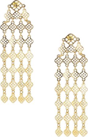 Olivia Welles Neena Cutout Fringe Drop Earrings in Gold at Nordstrom Rack