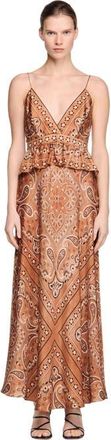 Sandro Bandana-print maxi dress in Brown /Black at Nordstrom, Size 36 Eu
