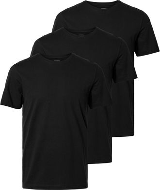 Selected Rundhalsshirt SELECTED SLHZREG-DAN 3 PACK SS O-NECK TEE, Herren, Gr. XXL, schwarz pack:wei&szlig;, deep lichen gr&uuml;n, Jersey, Obermaterial: 100% Baumwolle, u