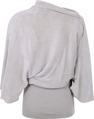 Rick Owens Top con scollo drappeggiato - Toni neutri